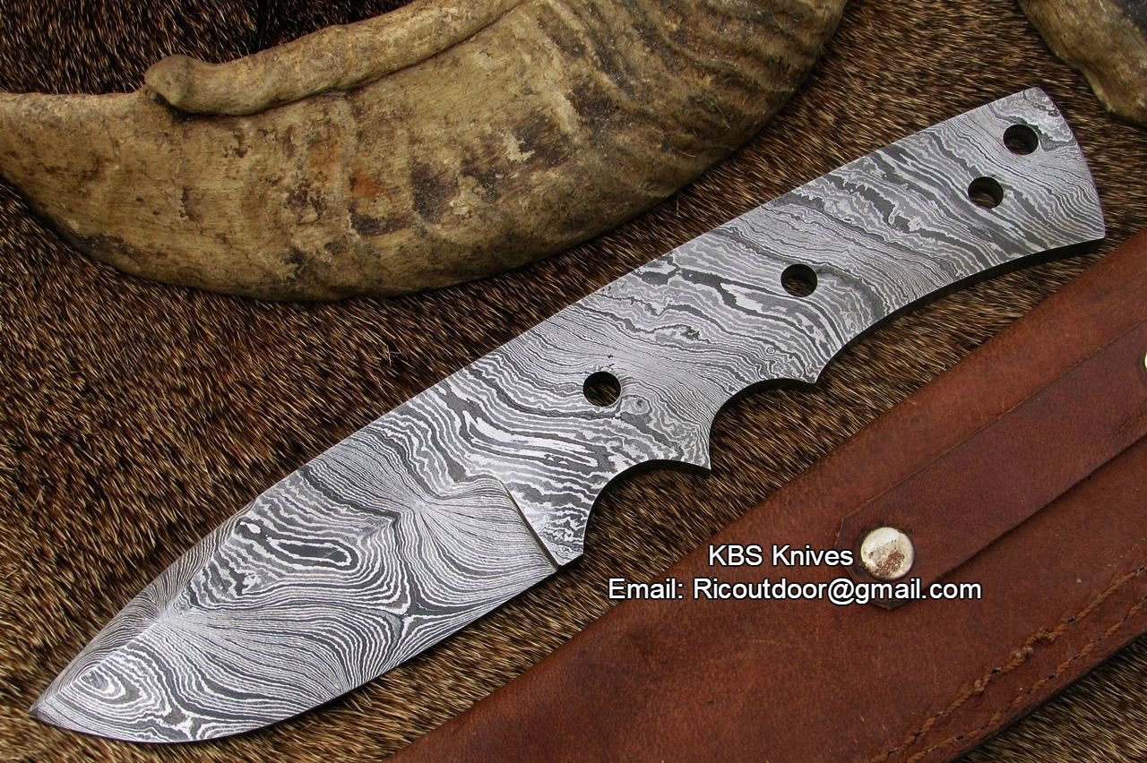Damascus Skinning Blank Blade