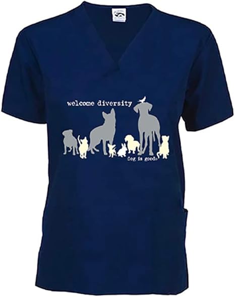 Scrub Top: Welcome Diversity (Navy)