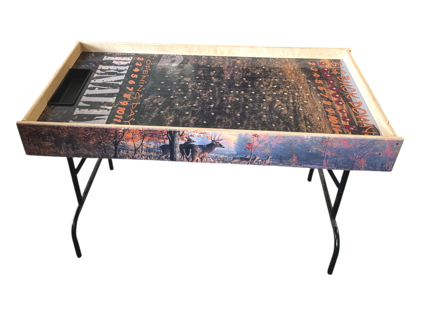 Big Buck Downs- Jumbo Horse Game with Integrated Chip Pot Big Buck Derby Themed/ Hunting Themed Games/ Deer Themed Horse Racing/ Large Party Games/ Camping