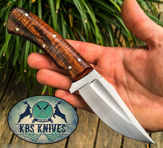 Premium Hunter’s O1 Tool Steel Fixed Blade Knife – Burl Rosewood Handle