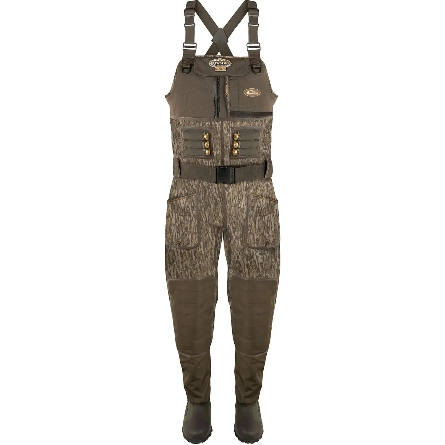 Drake Waterfowl Mens Buckshot Eqwader 1600 Neoprene 3.0 Hunting & Fishing Durable Waterproof Chest-High Waders with Boots Mossy Oak Bottomland Regular Boot - 8