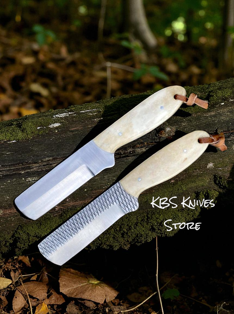 Bone Handle Bull Cutter – 8" D2 & Rasp Steel Knife