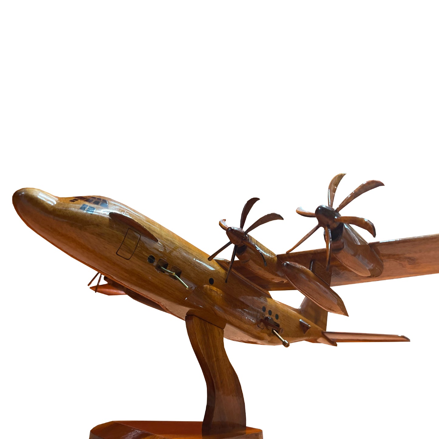 C-130 ( C130 ) Hercules Mahogany Wood Desktop Airplane Model