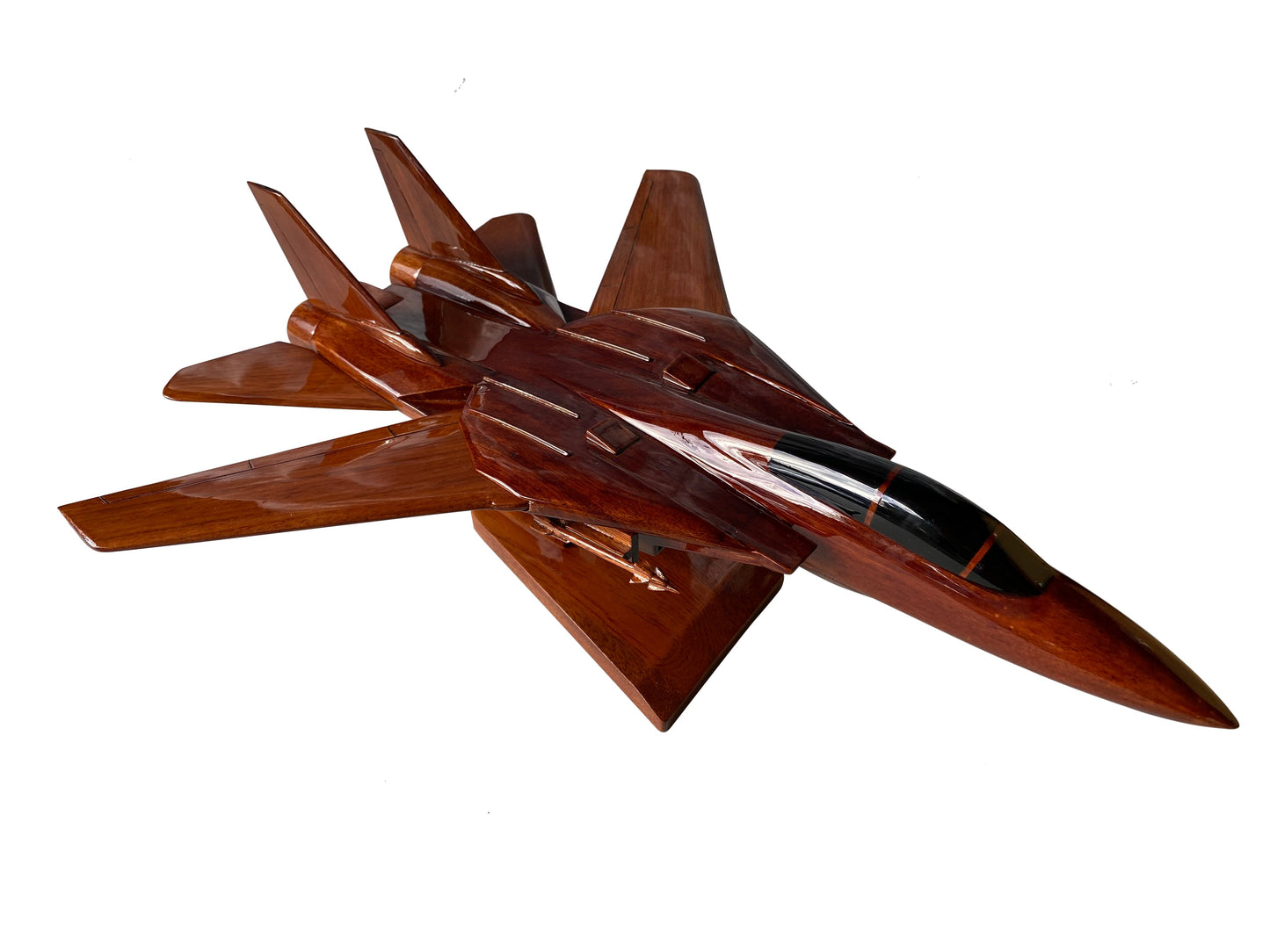 F-14 ( F14 ) Tomcat Mahogany Wood Desktop Airplane Model