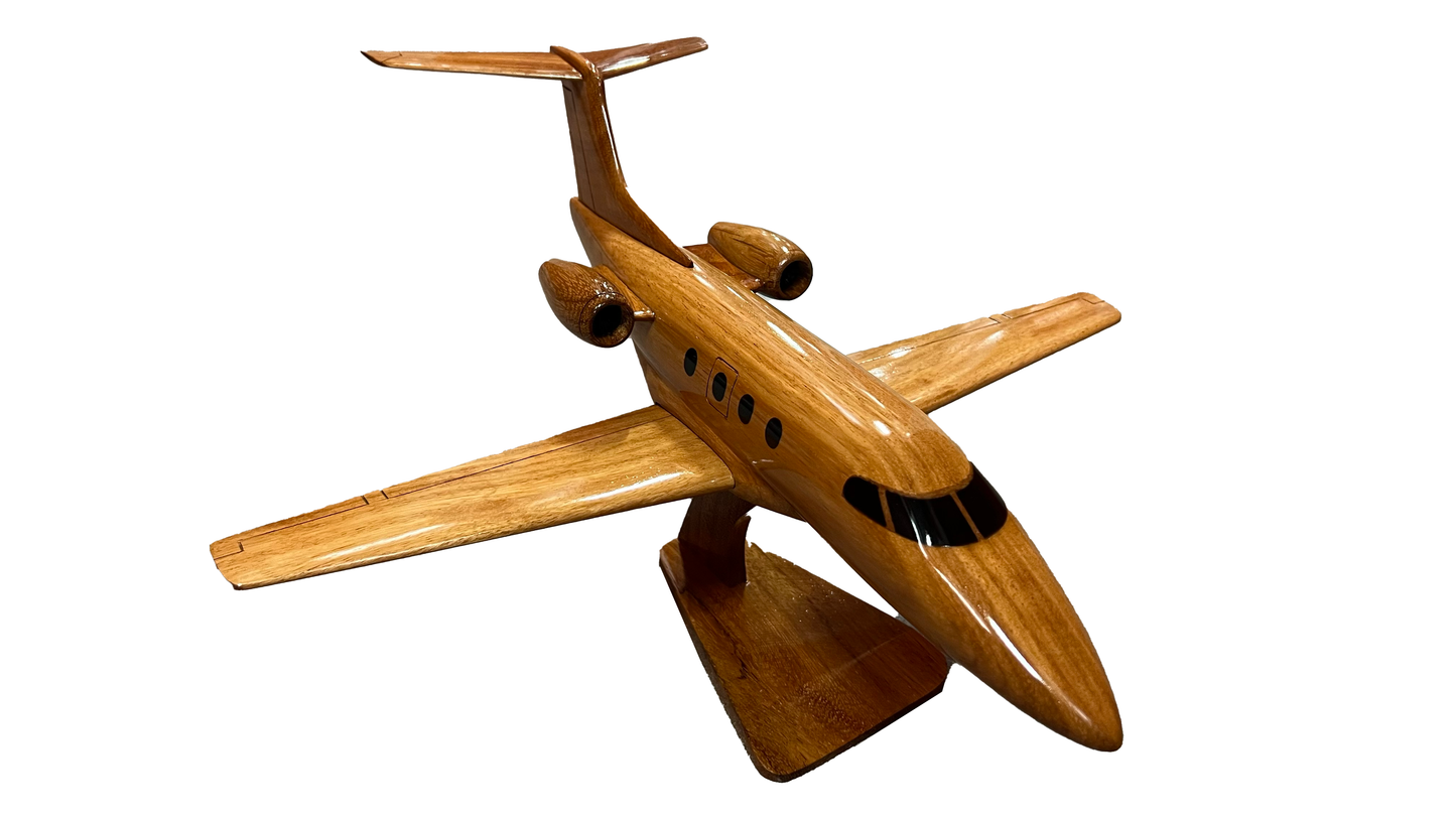 Embraer Phenom EV-100 ( EV100 ) Mahogany Wood Desktop Airplane Model