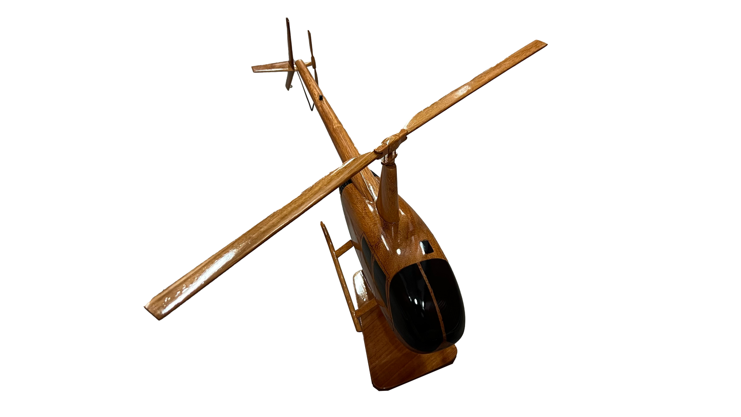 Robinson R-44 ( R44 ) Mahogany Wood Desktop Helicopters Model