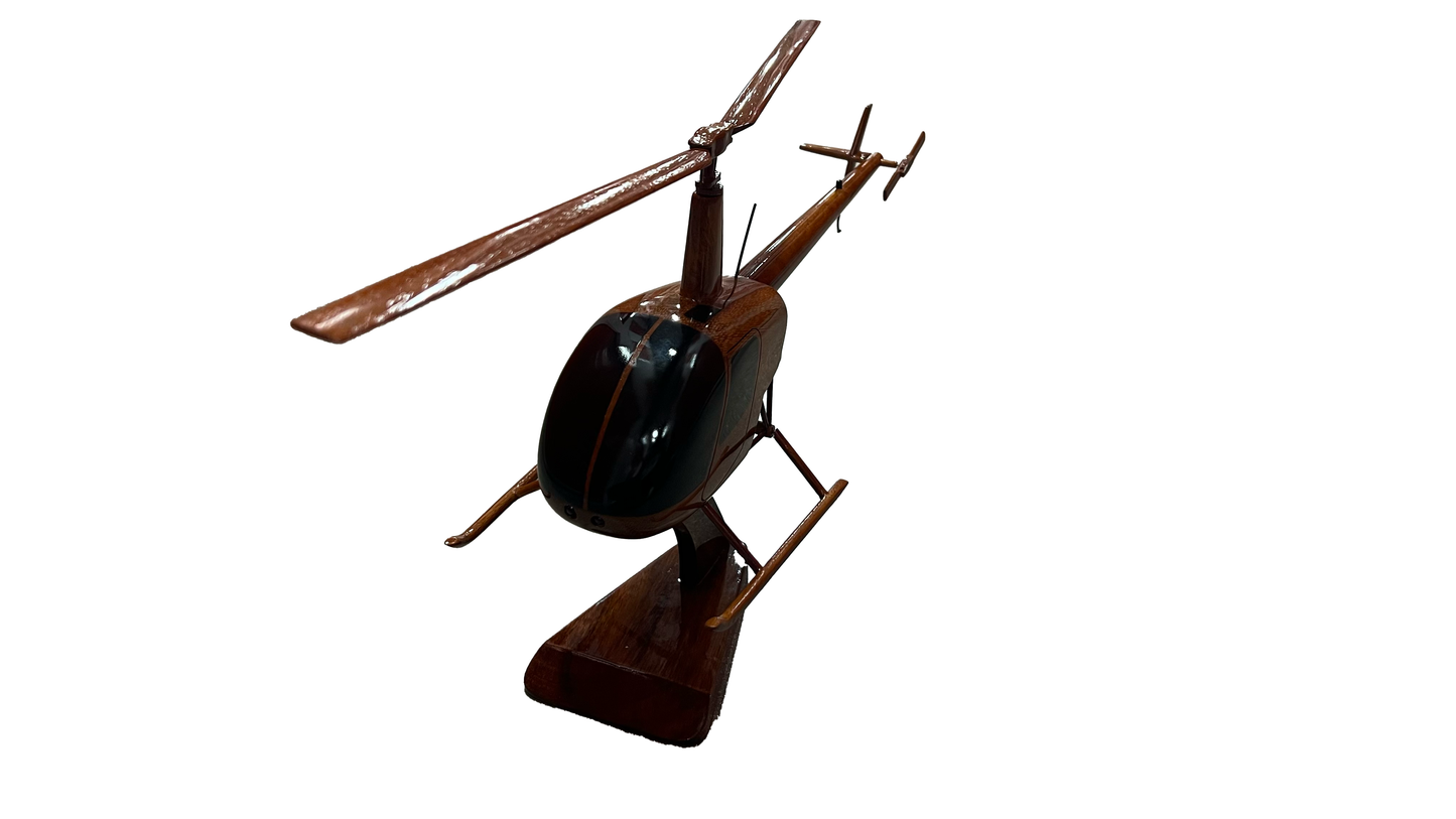 Robinson R-22 ( R22 ) Mahogany Wood Desktop Helicopters Model