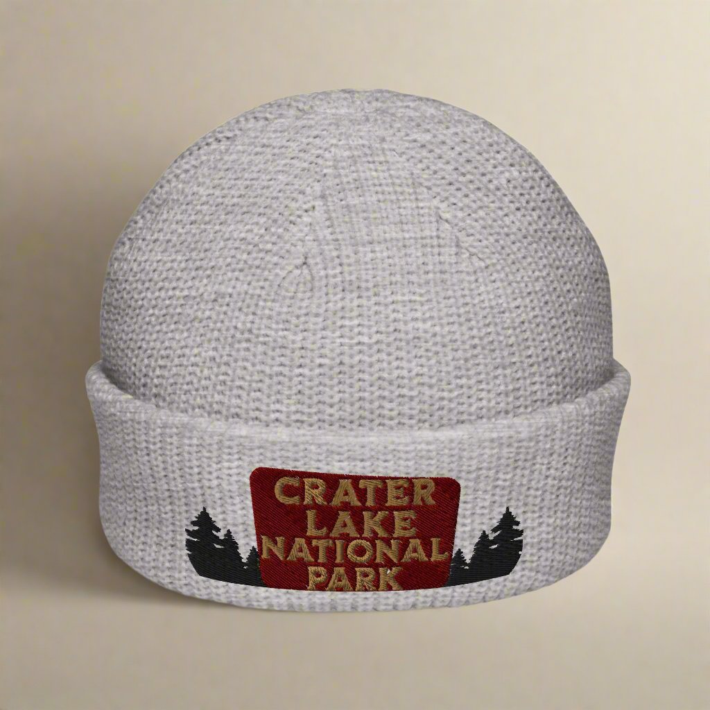 Crater Lake Embroidered National Park Sign Beanie Wharf Style