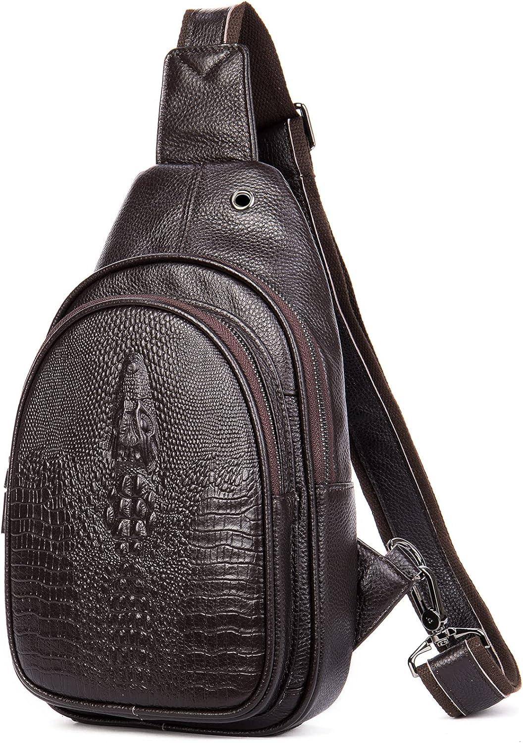 Crocodile Leather Sling Bag – Bold & Refined