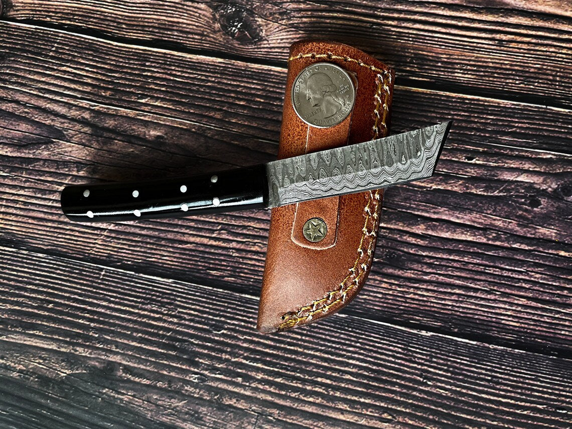 Custom Handmade Damascus Tanto Blade Knife