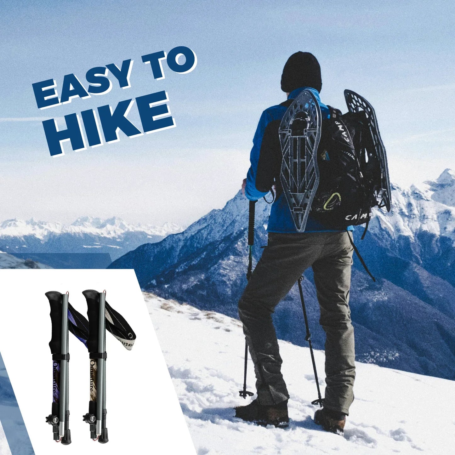 Foldable Lightweight Aluminum Trekking Pole with Adjustable Height and Grip