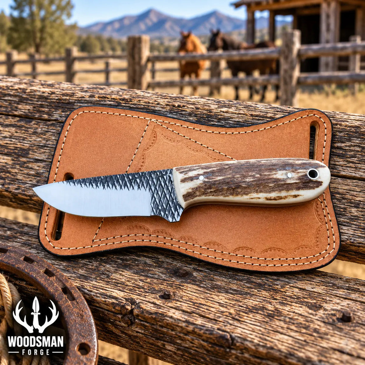 Staghollow Rasp Steel Skinner Knife – Stag Horn Handle