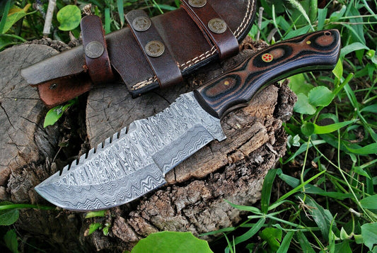 Knife from the Movie The Hunted – 10" Damascus Steel with Micarta Handle