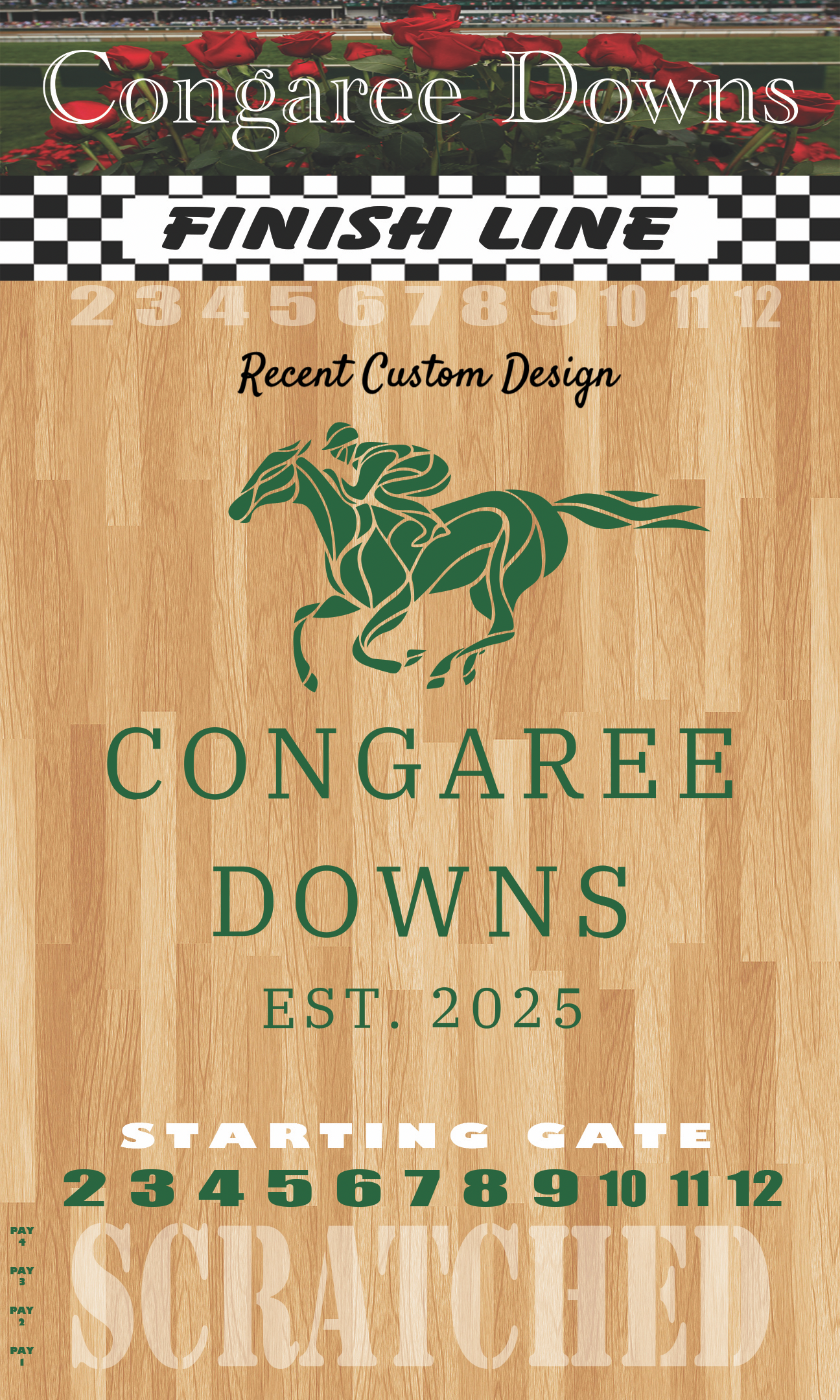 XL Horse Race Party Game - New Heavy Duty Metal Horse Numbered 2-12