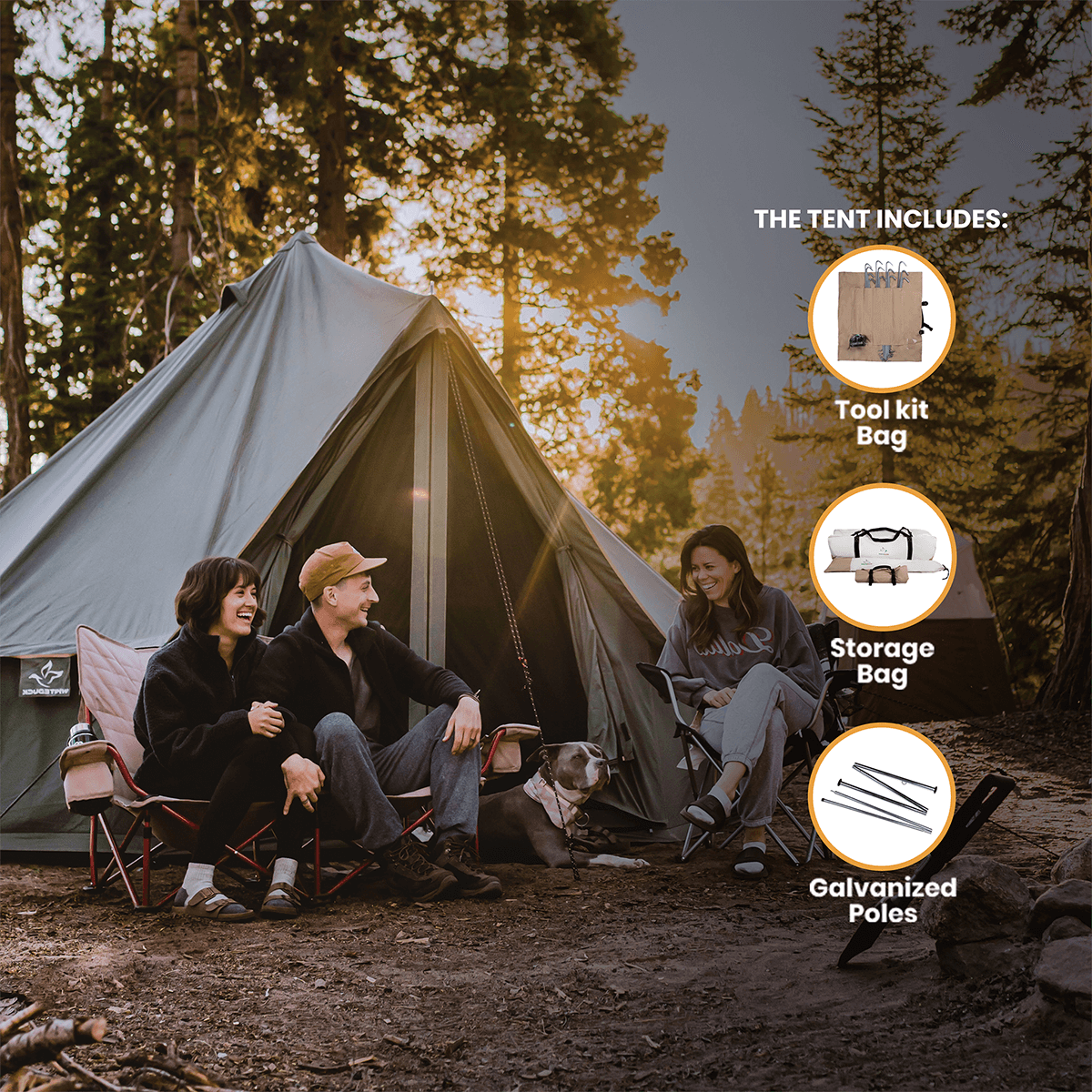 USED - 13' Regatta Bell Tent - Boulder Gray