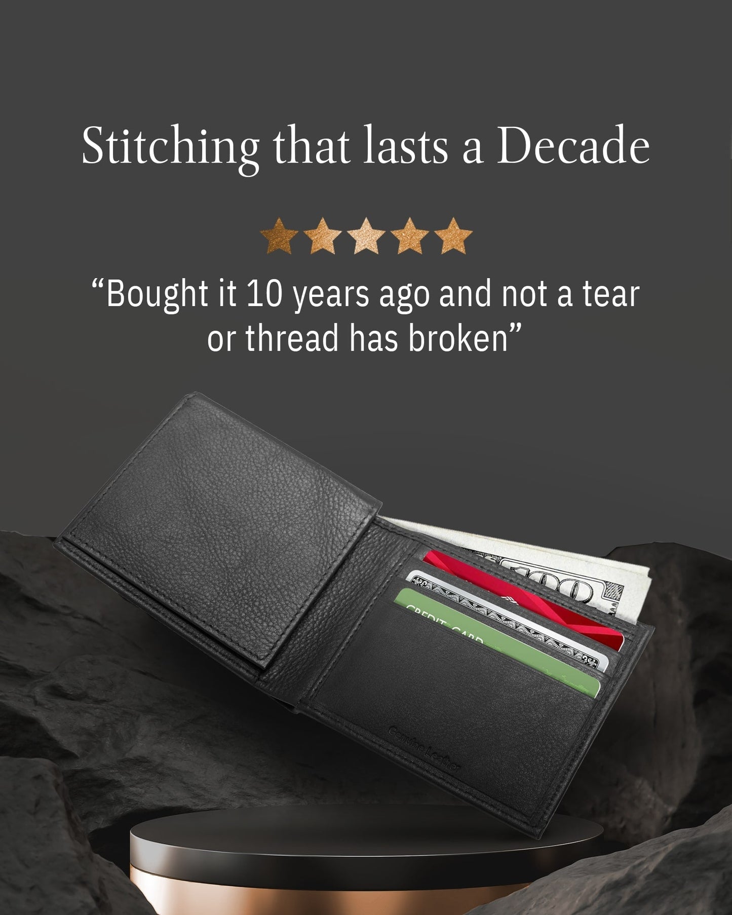 Bifold Wallet With Flip-Up ID Window