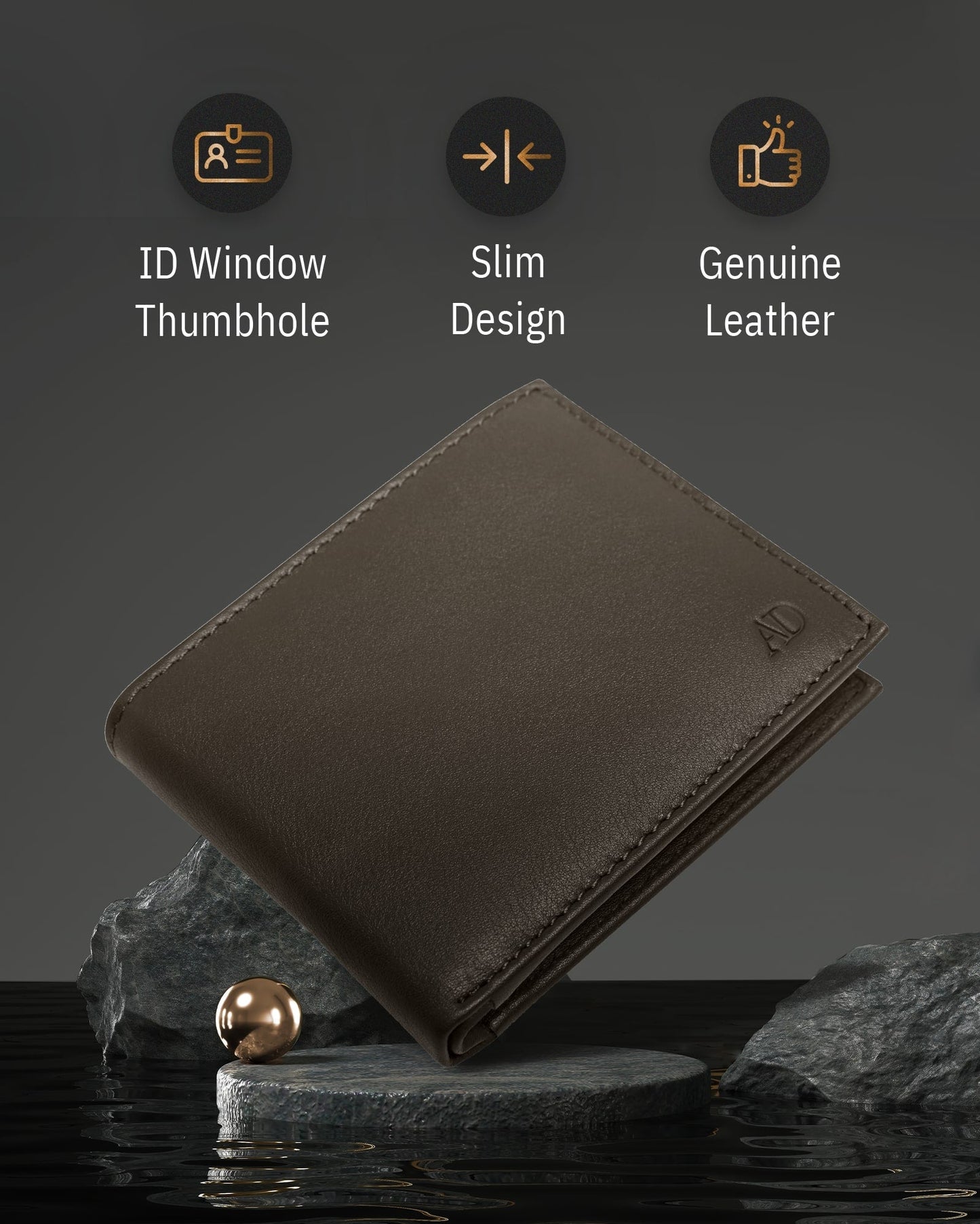 Bifold Wallet With Flip-Up ID Window