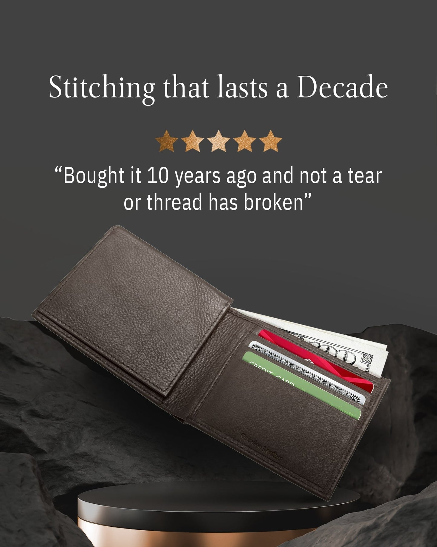 Bifold Wallet With Flip-Up ID Window