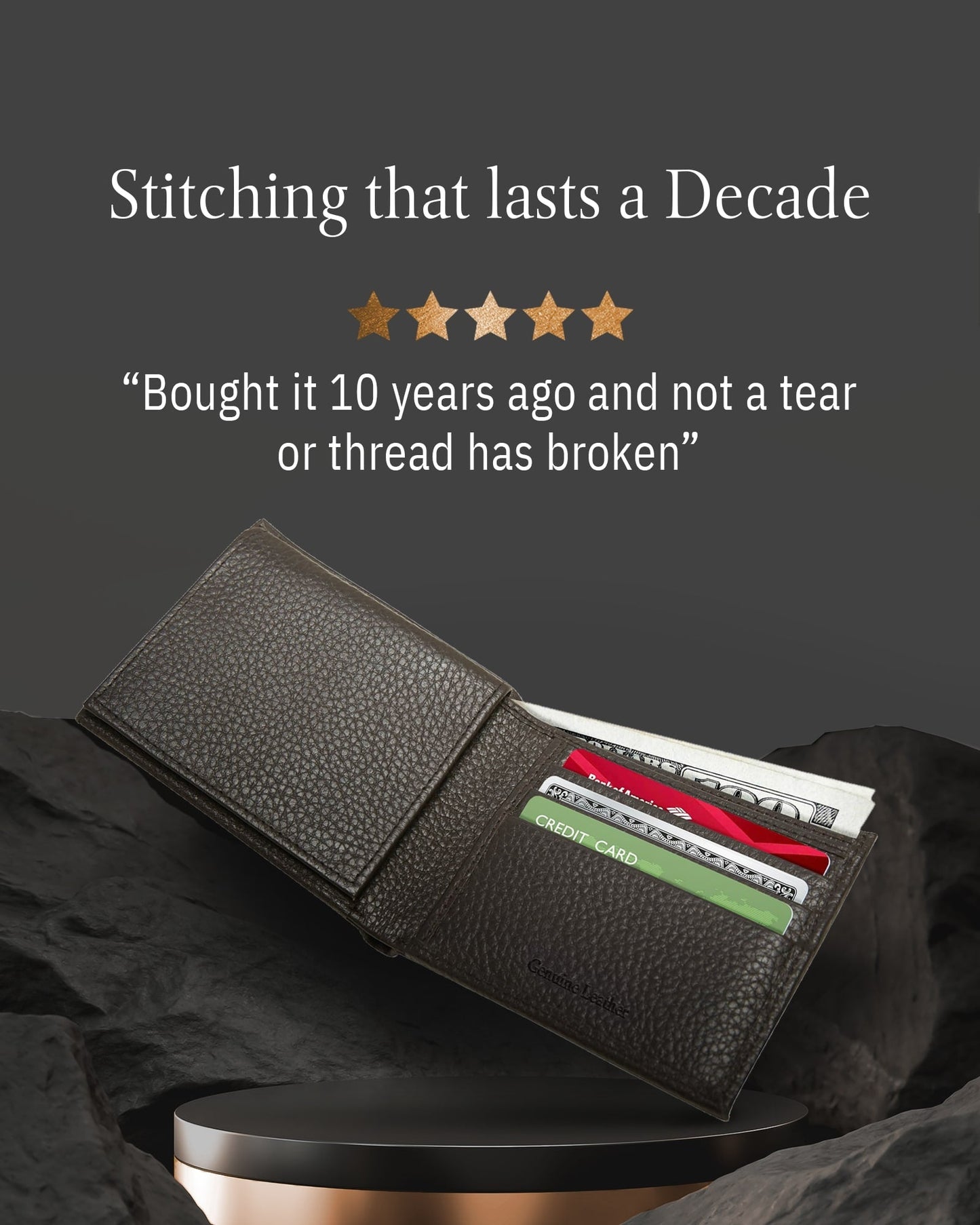 Bifold Wallet With Flip-Up ID Window