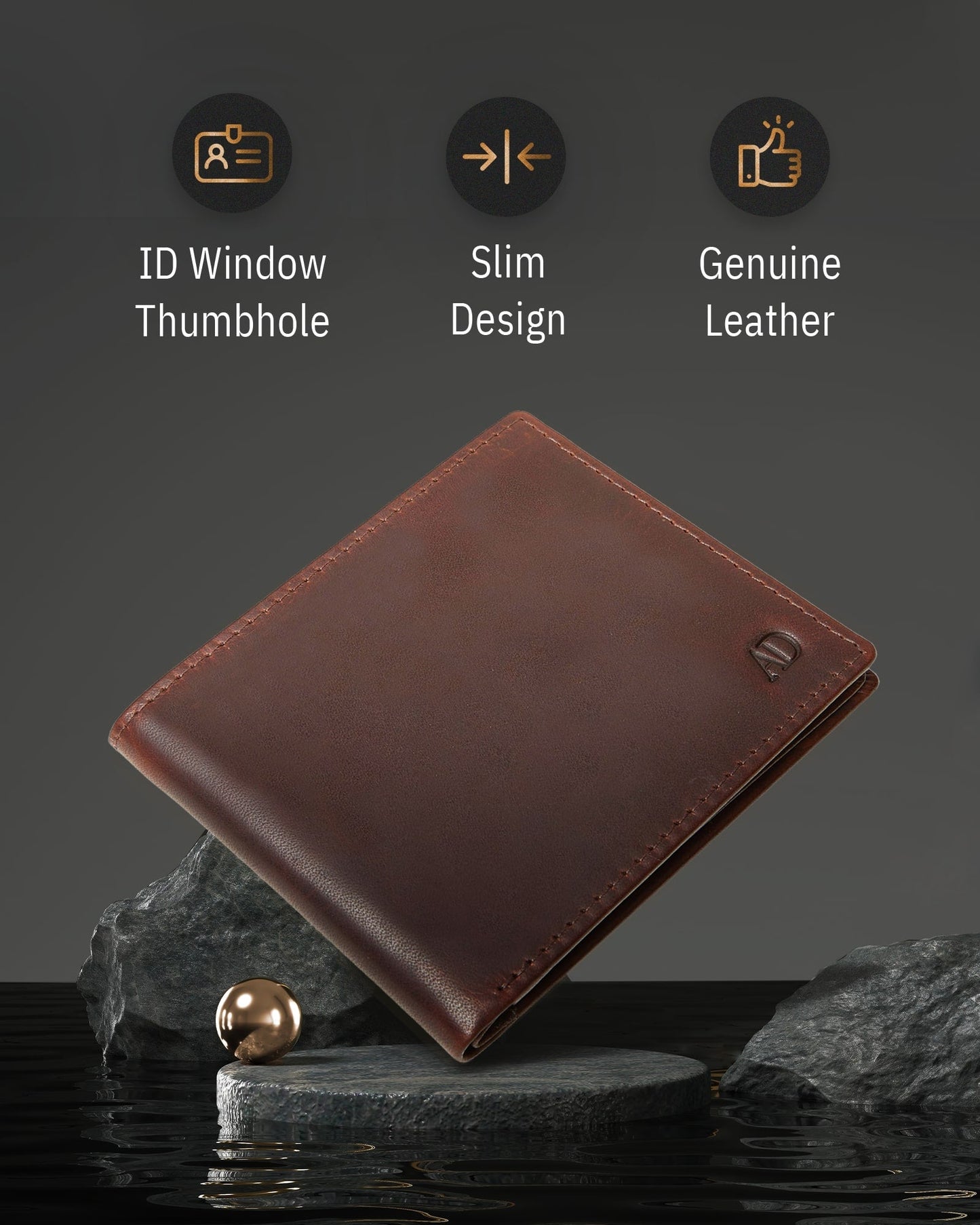 Bifold Wallet With Flip-Up ID Window