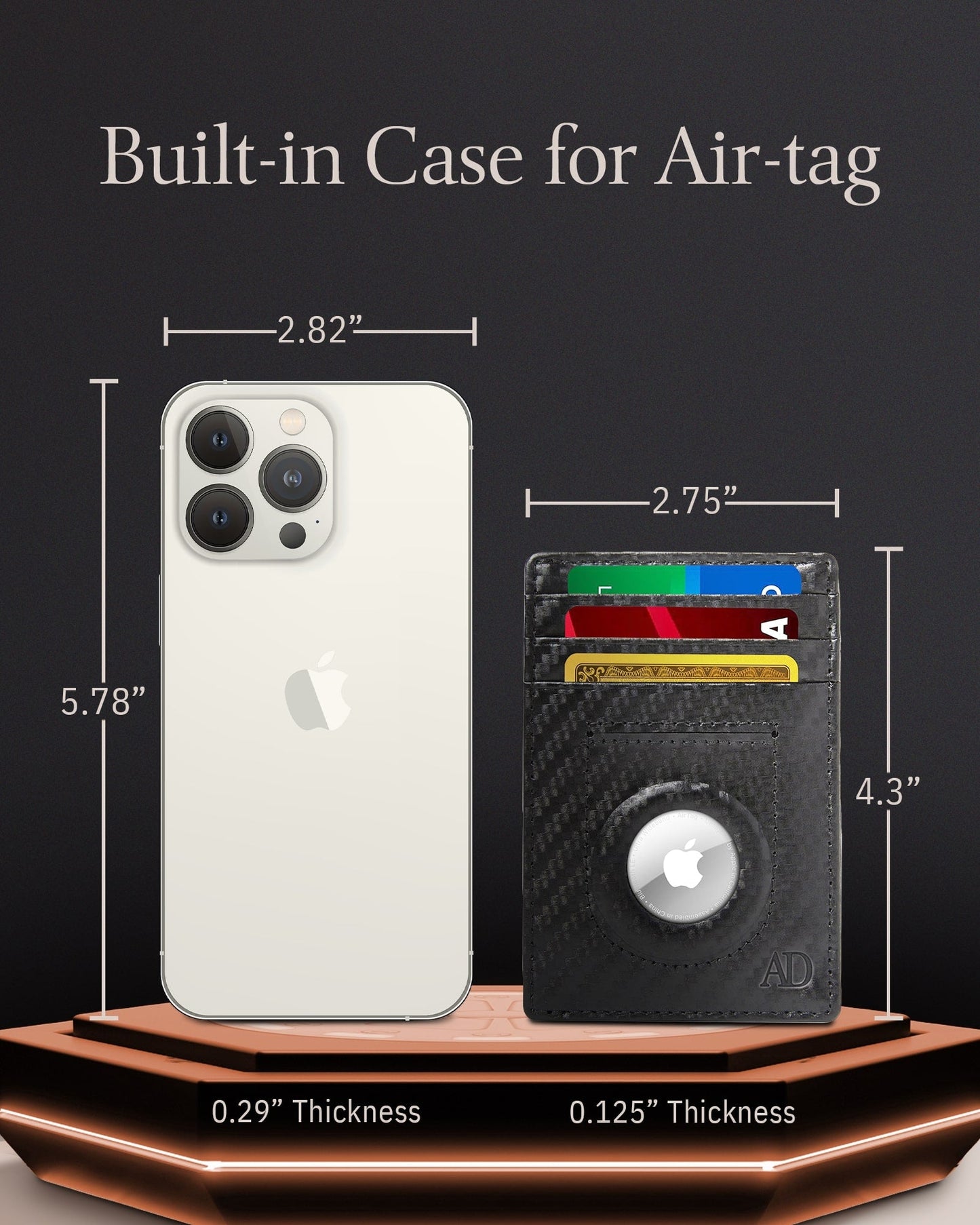 Slim Card Holder With Air Tag Holder