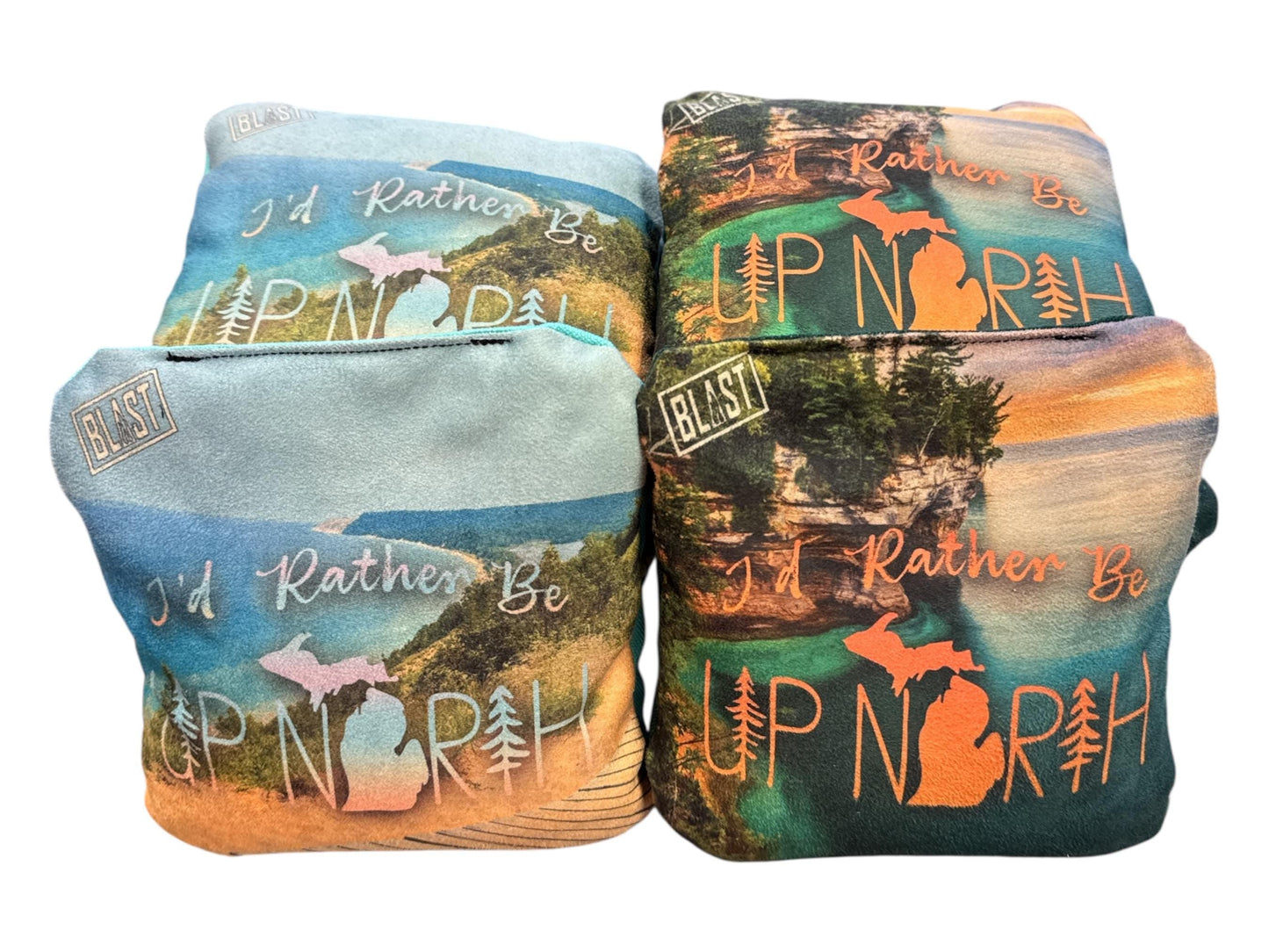 Up North Lake Michigan All Weather Slick and Stick CORNHOLE Bags