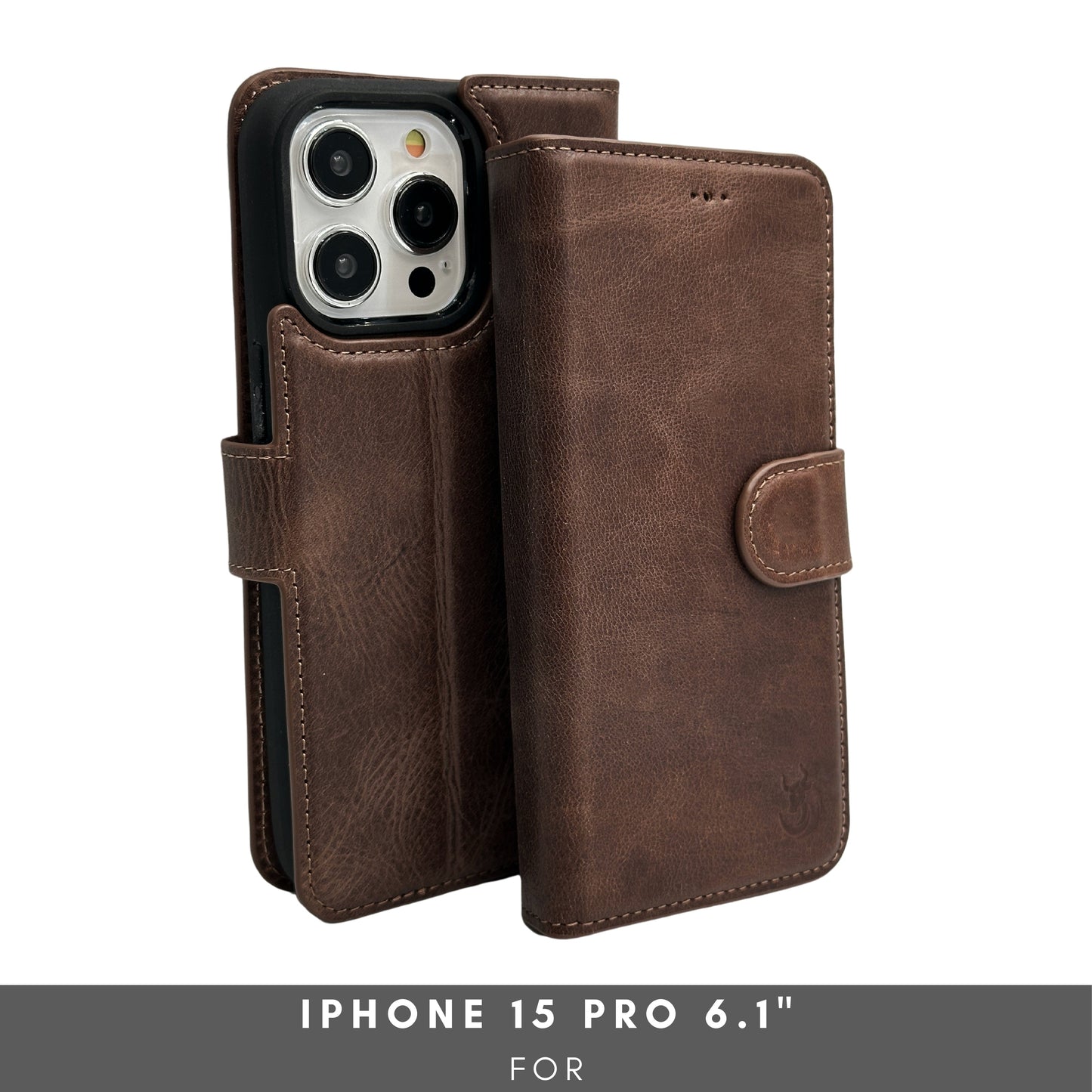 Vegas Premium Leather iPhone 15 Pro Wallet Case with MagSafe | Detachable RFID Blocking Luxury Wallet