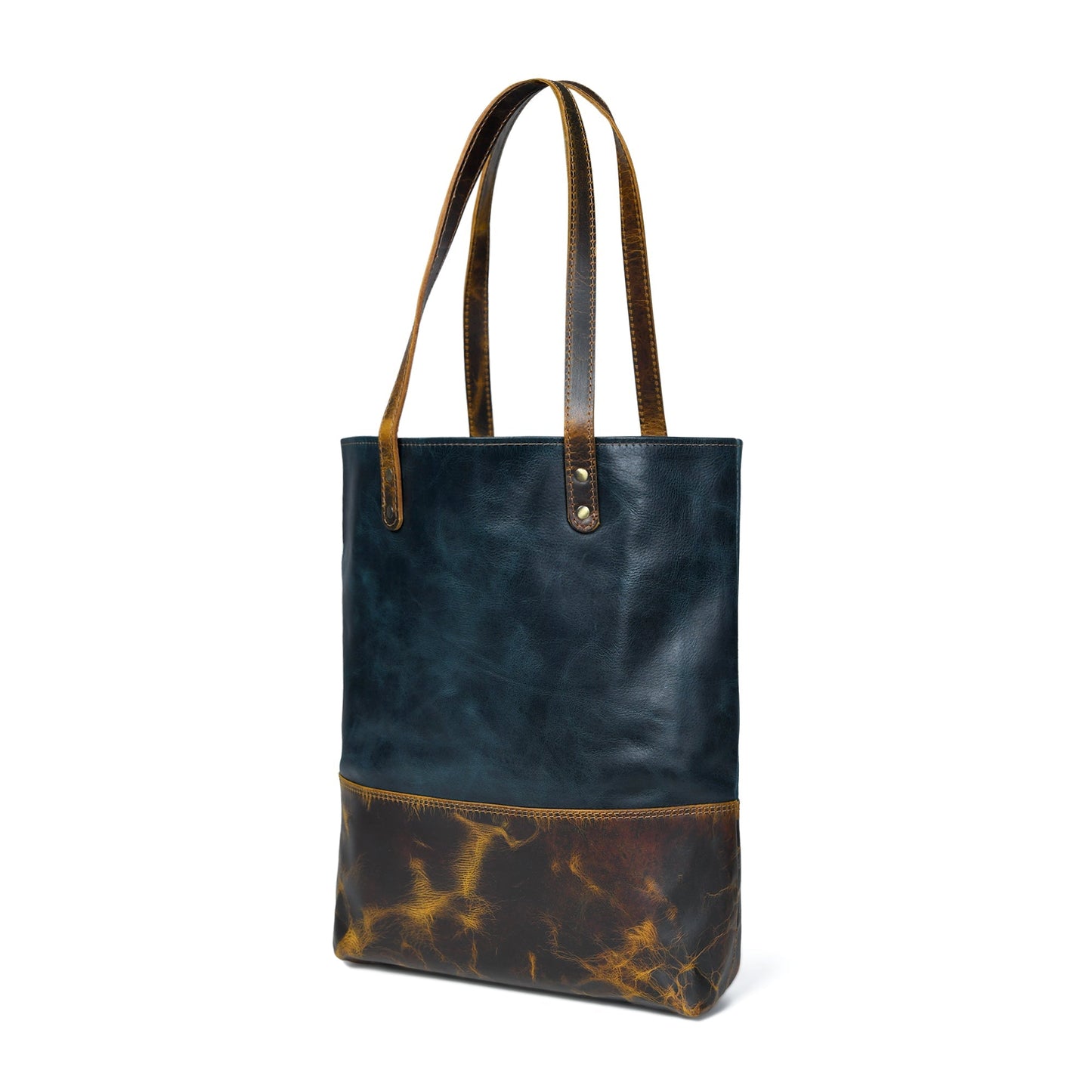 Blue Women's Leather Tote