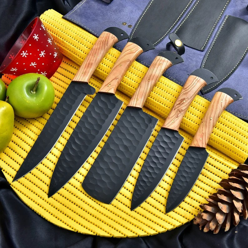Custom Handmade D2 Forged Steel Kitchen Knives Set