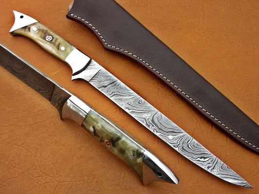 Damascus Flexible Blade Fillet Knife