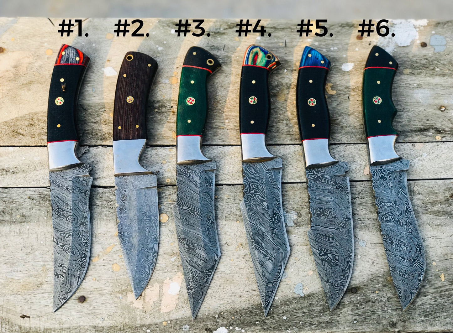 Custom Handmade Damascus Steel Hunting Knives