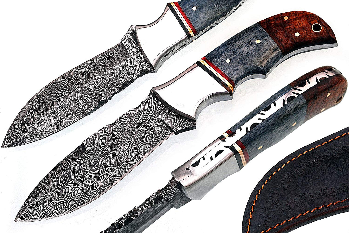 Custom Handmade Damascus Steel Hunting Skinning Knife