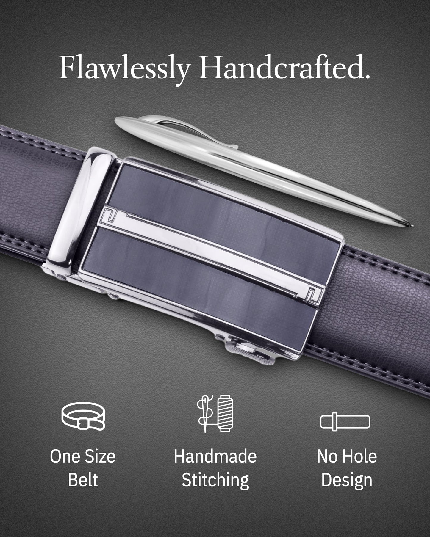 Microfiber Leather Ratchet Belt