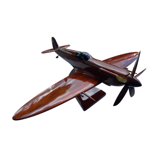 Spitfire Mahogany Wood Desktop Airplane Model