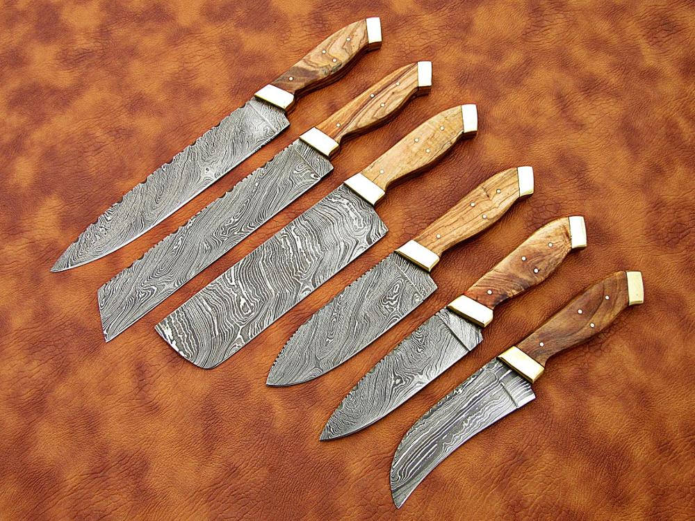 Best New Custom Handmade Damascus Steel Kitchen Knives Set