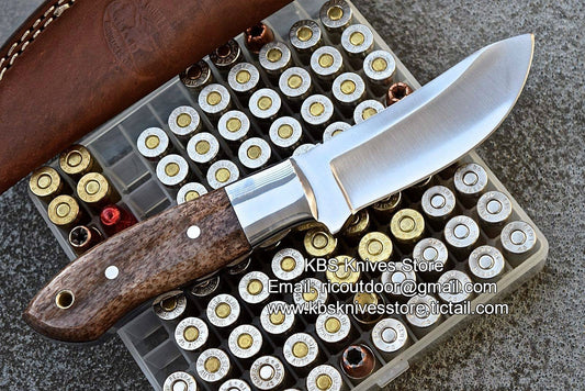 Custom Handmade Deer Skinning Knife with D2 Steel Blade