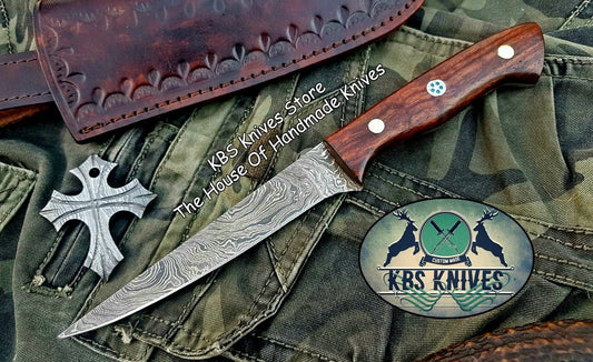 Custom Handmade Damascus Steel Flexible Blade Boning Knife