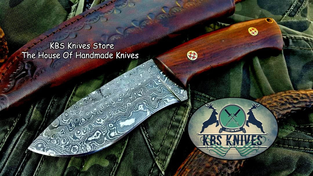 Custom Handmade Damascus Steel Skinning Knife