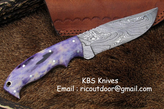Handmade Damascus Skinning Knife