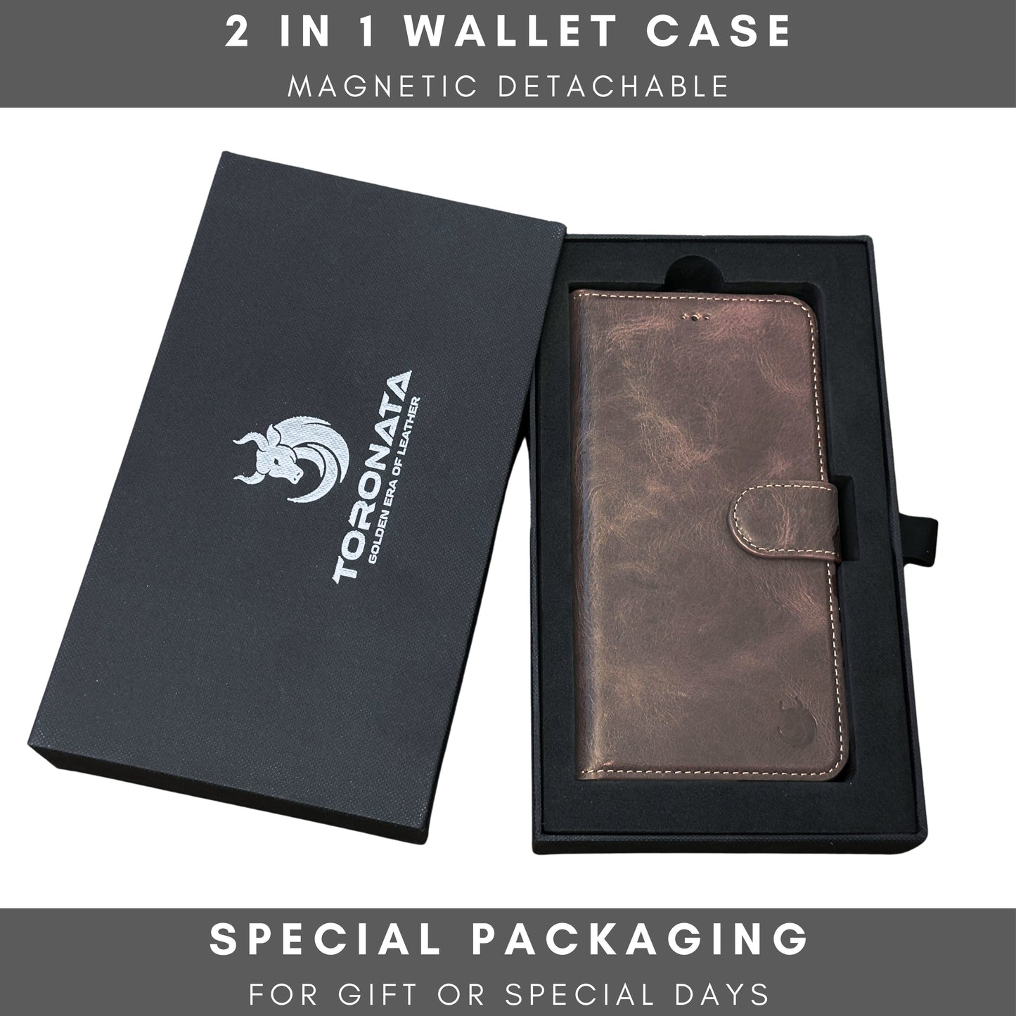 Vegas Premium Leather iPhone 15 Plus Wallet Case with MagSafe | Detachable RFID Blocking Luxury Wallet