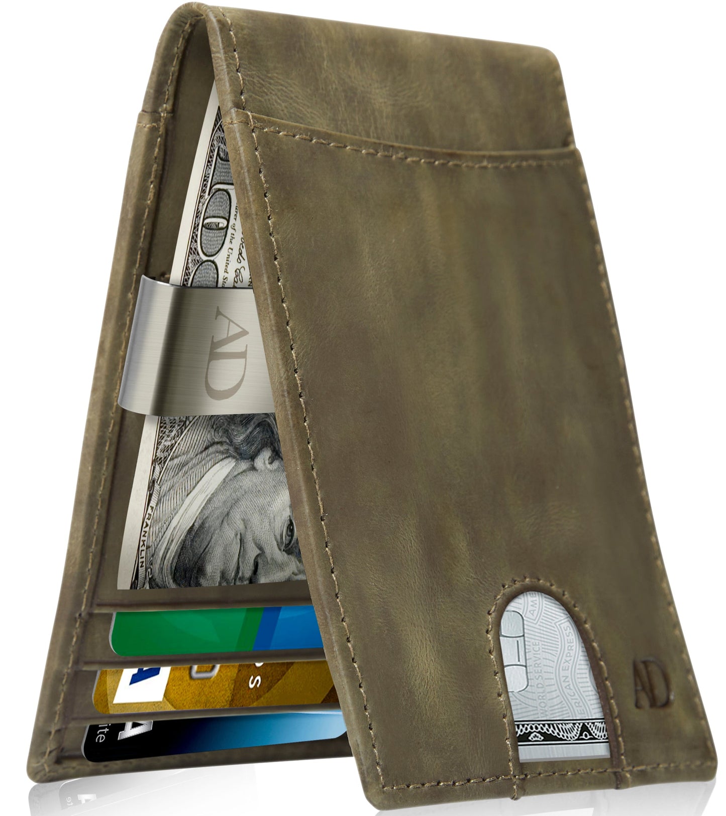 Slim Money Clip Bifold Wallet