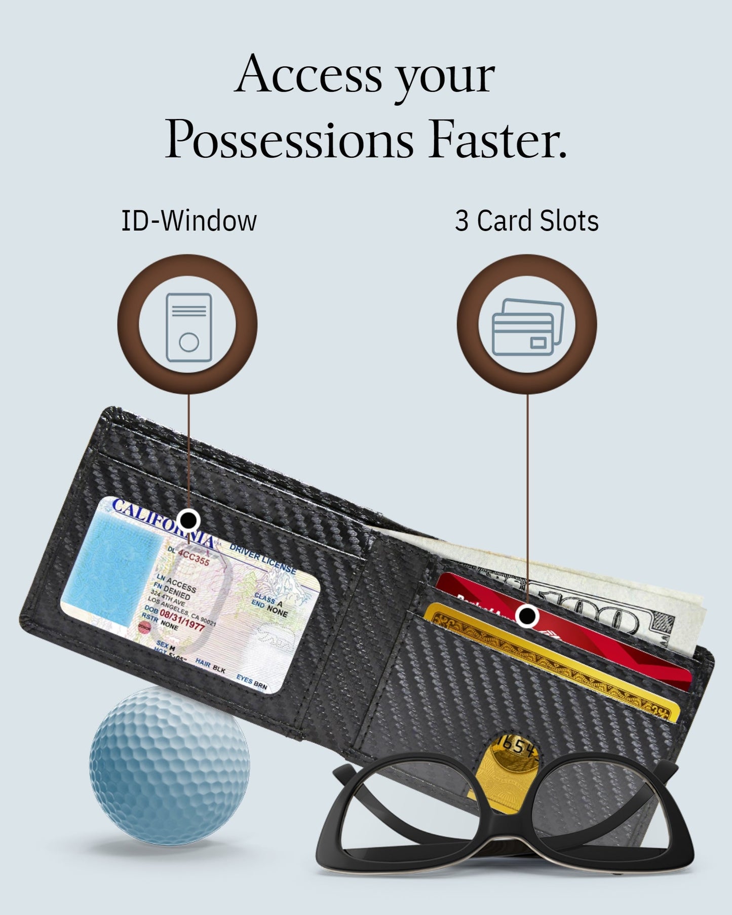 Pull Strap Bifold Wallet