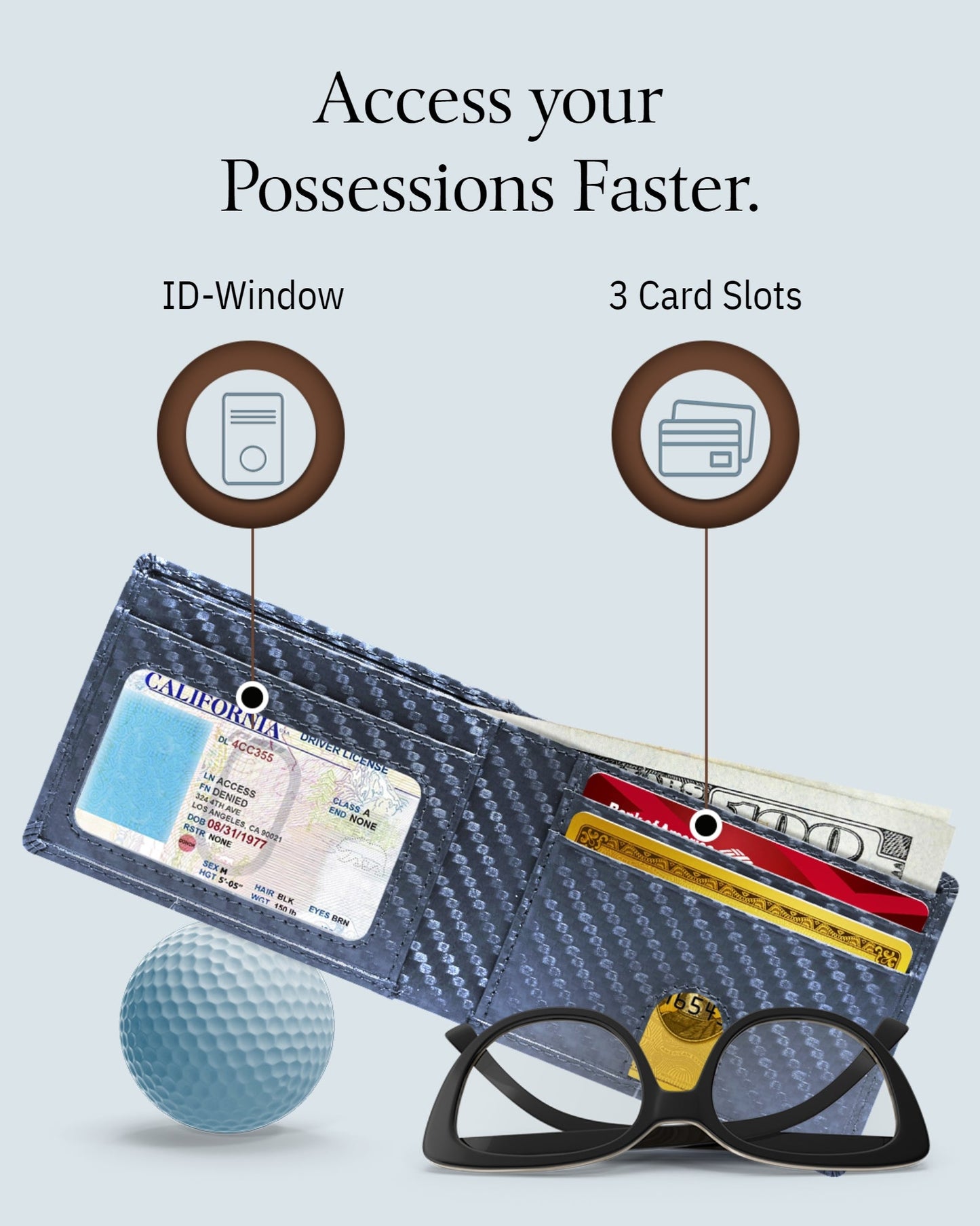 Pull Strap Bifold Wallet