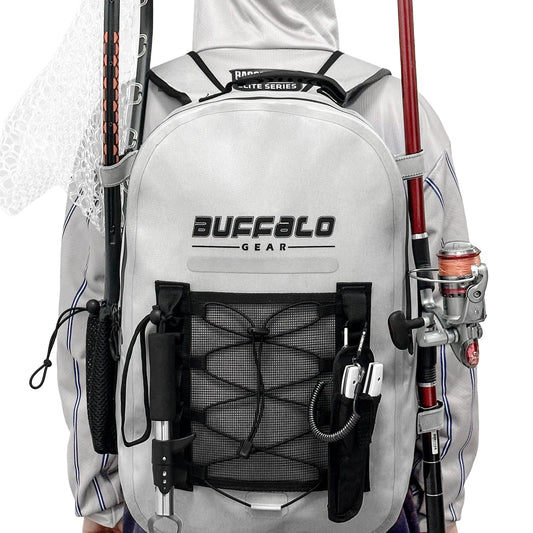 27QT Waterproof Fishing Backpack with Rod Holder