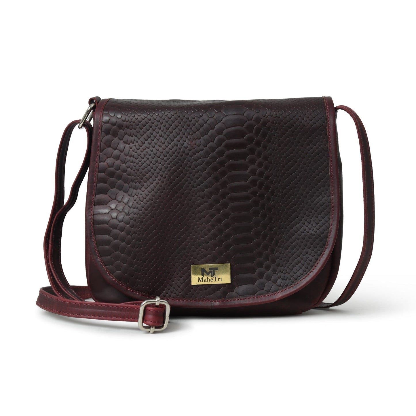 The Croco Satchel- Cherry Red