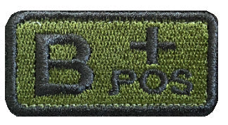 Embroidered Tactical Blood Type Patch - Essential Velcro ID for First Responders
