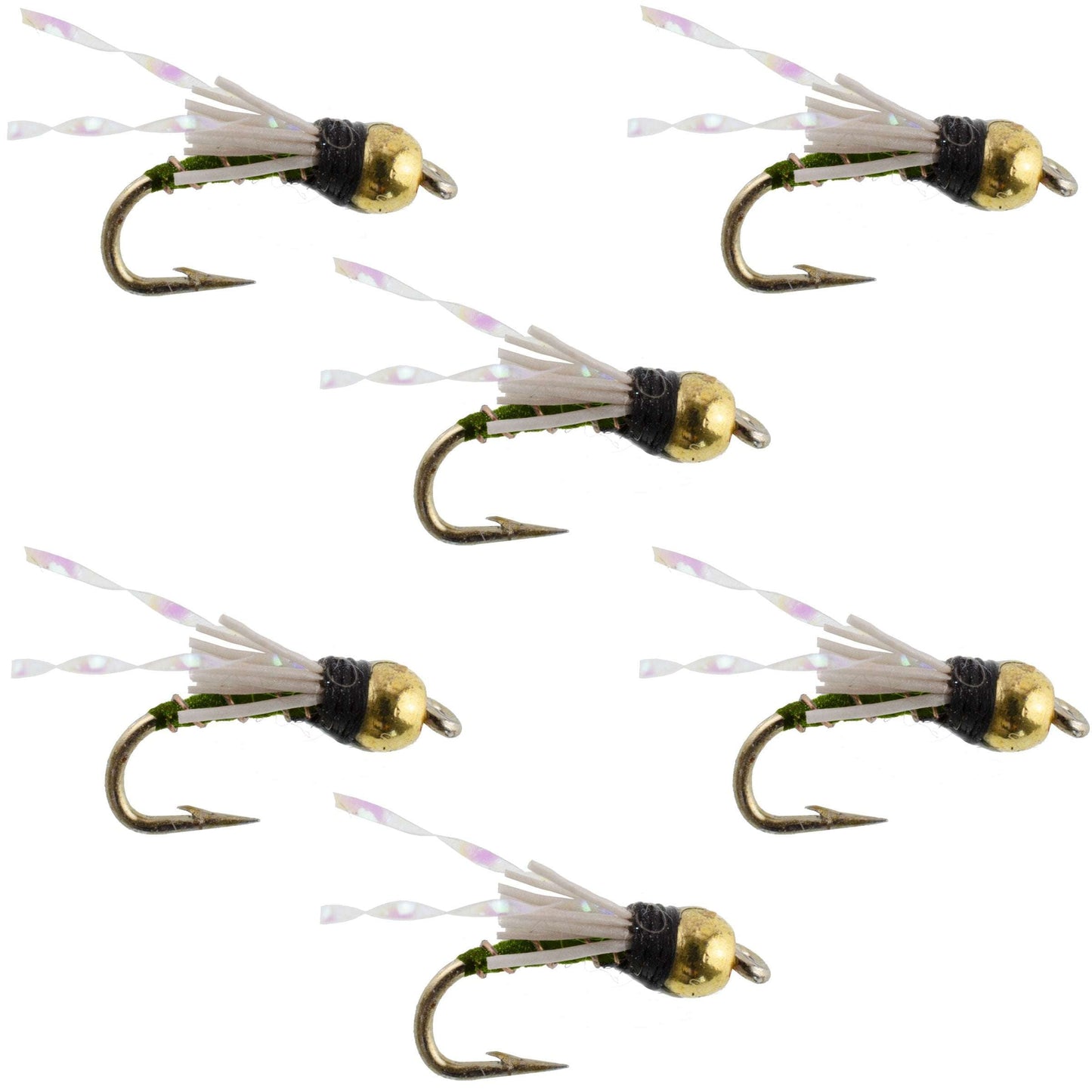 Beadhead Olive 3 Dollar Dip Serendipity Wet Fly Fishing Flies - 6 Flies Hook Size 18
