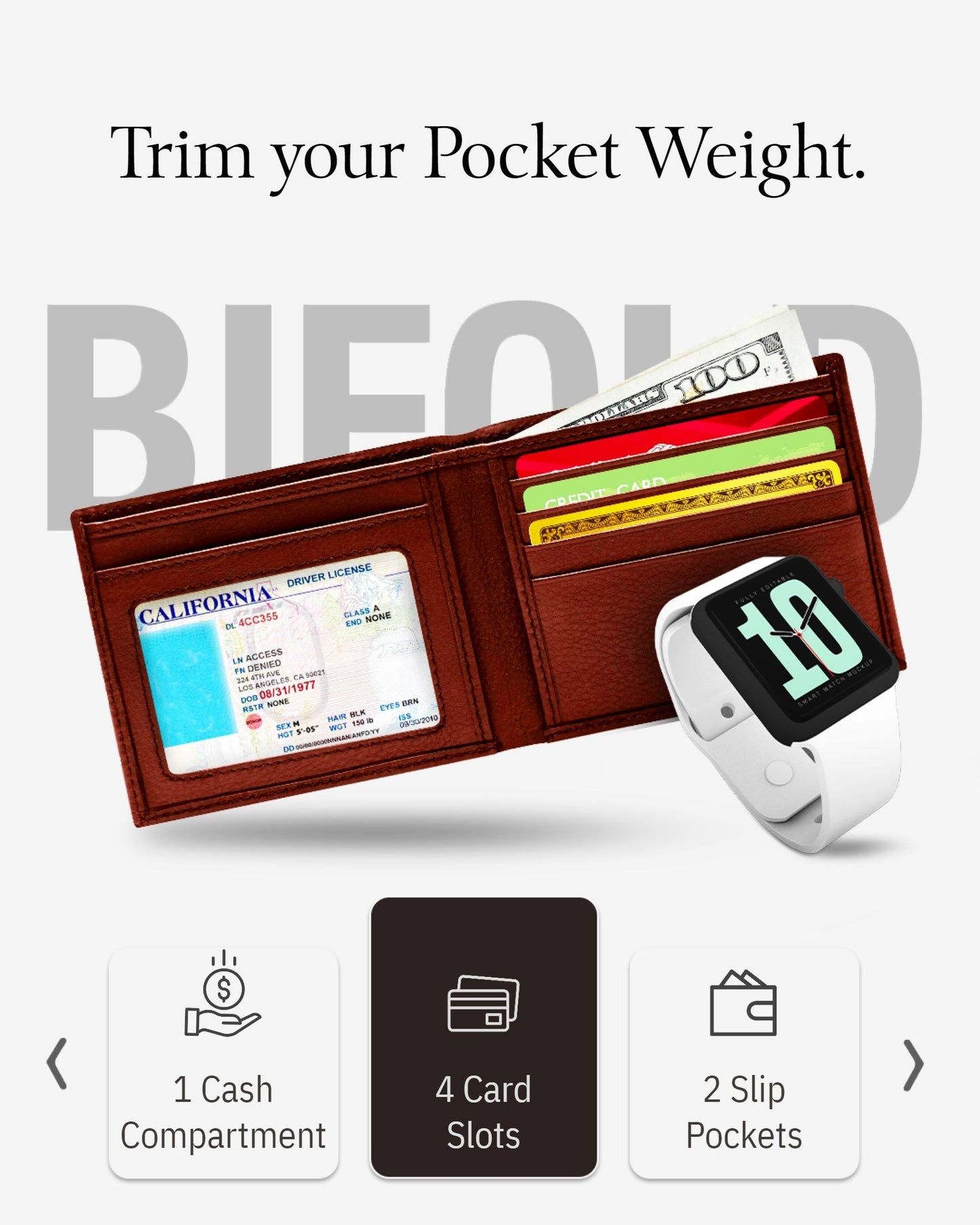 Slim Bifold Wallet With ID Window