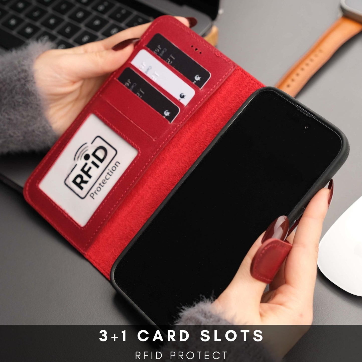 Casper Leather iPhone 14 Plus Wallet Case | MagSafe