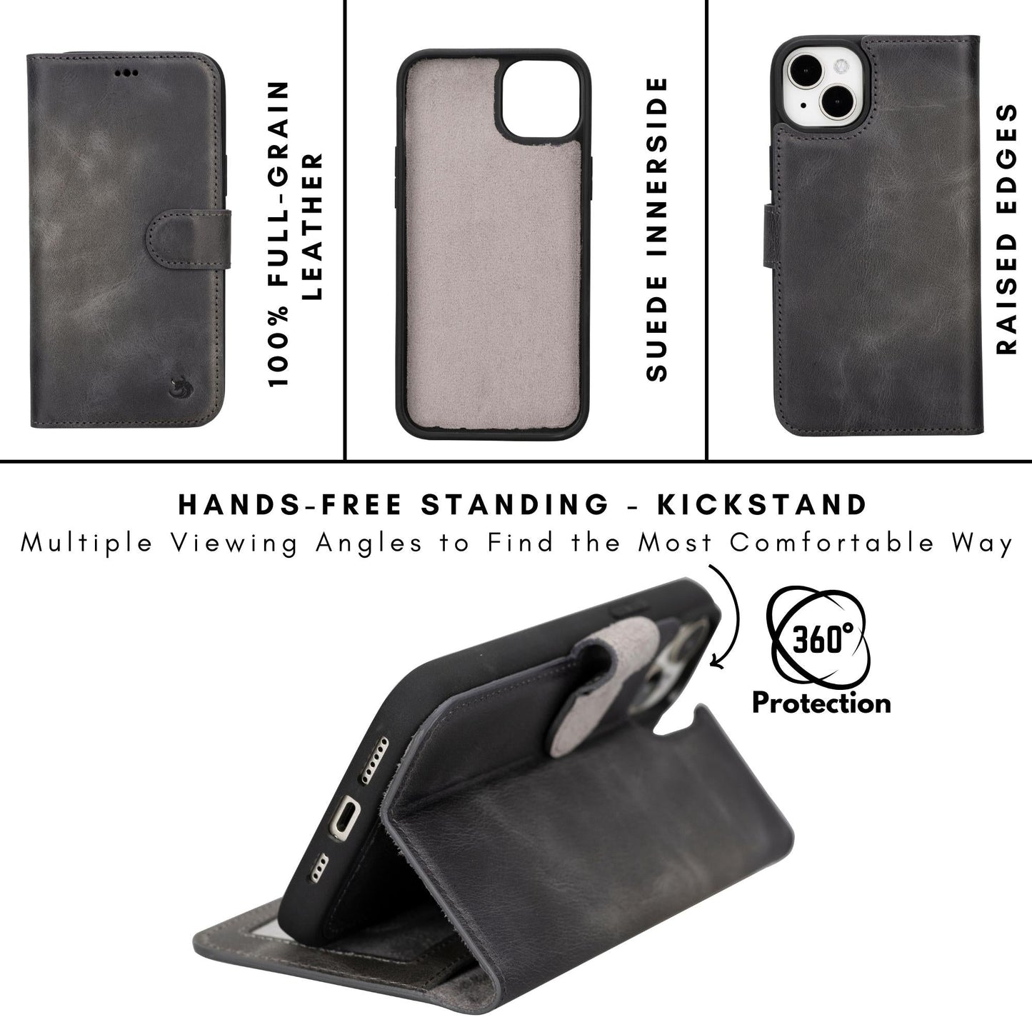 Casper iPhone 14 Series Detachable Leather Wallet Case